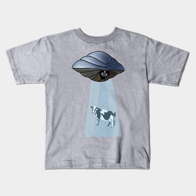 UFO and a cow Kids T-Shirt by Chic and Geeks